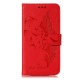 For iPhone SE 2022 / SE 2020 / 8 / 7 Feather Pattern Litchi Texture Horizontal Flip Leather Case with Wallet & Holder & Card Slots(Red)