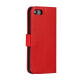 For iPhone SE 2022 / SE 2020 / 8 / 7 Feather Pattern Litchi Texture Horizontal Flip Leather Case with Wallet & Holder & Card Slots(Red)