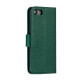 For iPhone SE 2022 / SE 2020 / 8 / 7 Feather Pattern Litchi Texture Horizontal Flip Leather Case with Wallet & Holder & Card Slots(Green)