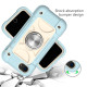 Shockproof Silicone + PC Protective Case with Dual-Ring Holder For iPhone 6/6s/7/8/SE 2022 / SE 2020(Ice Blue)