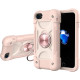 Shockproof Silicone + PC Protective Case with Dual-Ring Holder For iPhone 6/6s/7/8/SE 2022 / SE 2020(Rose Gold)