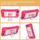 Shockproof Silicone + PC Protective Case with Dual-Ring Holder For iPhone 6/6s/7/8/SE 2022 / SE 2020(Rose Red)