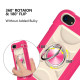 Shockproof Silicone + PC Protective Case with Dual-Ring Holder For iPhone 6/6s/7/8/SE 2022 / SE 2020(Rose Red)