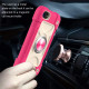 Shockproof Silicone + PC Protective Case with Dual-Ring Holder For iPhone 6/6s/7/8/SE 2022 / SE 2020(Rose Red)