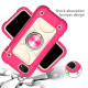 Shockproof Silicone + PC Protective Case with Dual-Ring Holder For iPhone 6/6s/7/8/SE 2022 / SE 2020(Rose Red)