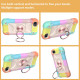 Shockproof Silicone + PC Protective Case with Dual-Ring Holder For iPhone 6/6s/7/8/SE 2022 / SE 2020(Colorful Rose Gold)