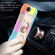 Shockproof Silicone + PC Protective Case with Dual-Ring Holder For iPhone 6/6s/7/8/SE 2022 / SE 2020(Colorful Rose Gold)