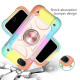Shockproof Silicone + PC Protective Case with Dual-Ring Holder For iPhone 6/6s/7/8/SE 2022 / SE 2020(Colorful Rose Gold)