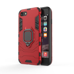 For iPhone SE 2022 / SE 2020 Shockproof PC + TPU Protective Case with Magnetic Ring Holder(Red)