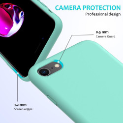 For iPhone SE 2022 / SE 2020 Shockproof Full Coverage Silicone Soft Protective Case(Light Blue)