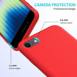 For iPhone SE 2022 / SE 2020 Shockproof Full Coverage Silicone Soft Protective Case(Red)