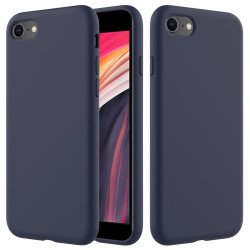 For iPhone SE 2022 / SE 2020 Shockproof Full Coverage Silicone Soft Protective Case(Dark Blue)