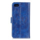 For iPhone SE 2022 / SE 2020 Vintage Crazy Horse PU + + Left and Right Leather Case with Photo Frame & Bracket & Front and Back Buckle(Blue)