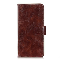 For iPhone SE 2022 / SE 2020 Vintage Crazy Horse PU + + Left and Right Leather Case with Photo Frame & Bracket & Front and Back Buckle(Brown)