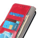 For iPhone SE 2022 / SE 2020 Vintage Crazy Horse PU + + Left and Right Leather Case with Photo Frame & Bracket & Front and Back Buckle(Red)