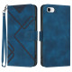 For iPhone 7 / 8 / SE 2020 / SE 2022 Line Pattern Skin Feel Leather Phone Case(Royal Blue)