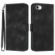 For iPhone 7 / 8 / SE 2020 / SE 2022 Line Pattern Skin Feel Leather Phone Case(Black)