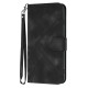 For iPhone 7 / 8 / SE 2020 / SE 2022 Line Pattern Skin Feel Leather Phone Case(Black)