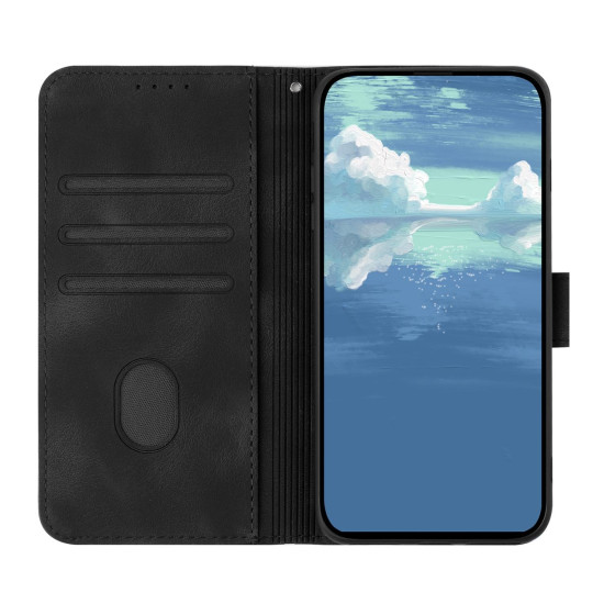 For iPhone 7 / 8 / SE 2020 / SE 2022 Line Pattern Skin Feel Leather Phone Case(Black)