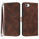 For iPhone 7 / 8 / SE 2020 / SE 2022 Line Pattern Skin Feel Leather Phone Case(Coffee)