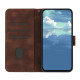 For iPhone 7 / 8 / SE 2020 / SE 2022 Line Pattern Skin Feel Leather Phone Case(Coffee)