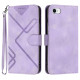 For iPhone 7 / 8 / SE 2020 / SE 2022 Line Pattern Skin Feel Leather Phone Case(Light Purple)