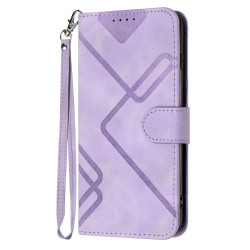 For iPhone 7 / 8 / SE 2020 / SE 2022 Line Pattern Skin Feel Leather Phone Case(Light Purple)