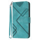 For iPhone 7 / 8 / SE 2020 / SE 2022 Line Pattern Skin Feel Leather Phone Case(Light Blue)