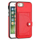 For iPhone SE 2022/SE 2020/6/7/8 Shockproof Leather Phone Case with Card Holder(Red)