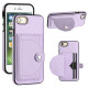 For iPhone SE 2022/SE 2020/6/7/8 Shockproof Leather Phone Case with Card Holder(Purple)