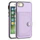 For iPhone SE 2022/SE 2020/6/7/8 Shockproof Leather Phone Case with Card Holder(Purple)