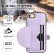 For iPhone SE 2022/SE 2020/6/7/8 Shockproof Leather Phone Case with Card Holder(Purple)