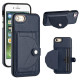 For iPhone SE 2022/SE 2020/6/7/8 Shockproof Leather Phone Case with Card Holder(Blue)