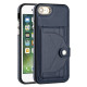 For iPhone SE 2022/SE 2020/6/7/8 Shockproof Leather Phone Case with Card Holder(Blue)