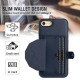 For iPhone SE 2022/SE 2020/6/7/8 Shockproof Leather Phone Case with Card Holder(Blue)