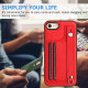 For iPhone SE 2022/SE 2020/6/7/8 Shockproof Leather Phone Case with Wrist Strap(Red)