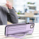 For iPhone SE 2022/SE 2020/6/7/8 Shockproof Leather Phone Case with Wrist Strap(Purple)
