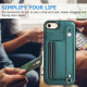 For iPhone SE 2022/SE 2020/6/7/8 Shockproof Leather Phone Case with Wrist Strap(Green)