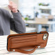 For iPhone SE 2022/SE 2020/6/7/8 Shockproof Leather Phone Case with Wrist Strap(Brown)