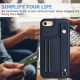 For iPhone SE 2022/SE 2020/6/7/8 Shockproof Leather Phone Case with Wrist Strap(Blue)