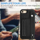 For iPhone SE 2022/SE 2020/6/7/8 Shockproof Leather Phone Case with Wrist Strap(Black)