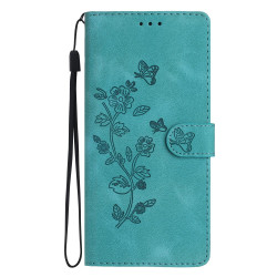 For iPhone SE 2022/2020 / 8 / 7 / 6 Flower Butterfly Embossing Pattern Leather Phone Case(Sky Blue)