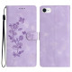 For iPhone SE 2022/2020 / 8 / 7 / 6 Flower Butterfly Embossing Pattern Leather Phone Case(Purple)