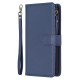For iPhone SE 2022/SE 2020 / 8 / 7 9 Card Slots Zipper Wallet Leather Flip Phone Case(Blue)