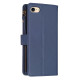 For iPhone SE 2022/SE 2020 / 8 / 7 9 Card Slots Zipper Wallet Leather Flip Phone Case(Blue)