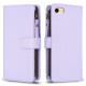 For iPhone SE 2022/SE 2020 / 8 / 7 9 Card Slots Zipper Wallet Leather Flip Phone Case(Light Purple)