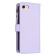 For iPhone SE 2022/SE 2020 / 8 / 7 9 Card Slots Zipper Wallet Leather Flip Phone Case(Light Purple)