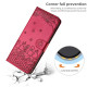For iPhone 7 / 8 / SE 2020 / SE 2022 Cat Embossing Pattern Leather Phone Case with Lanyard(Red)