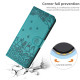 For iPhone 7 / 8 / SE 2020 / SE 2022 Cat Embossing Pattern Leather Phone Case with Lanyard(Blue)