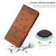 For iPhone 7 / 8 / SE 2020 / SE 2022 Cat Embossing Pattern Leather Phone Case with Lanyard(Brown)